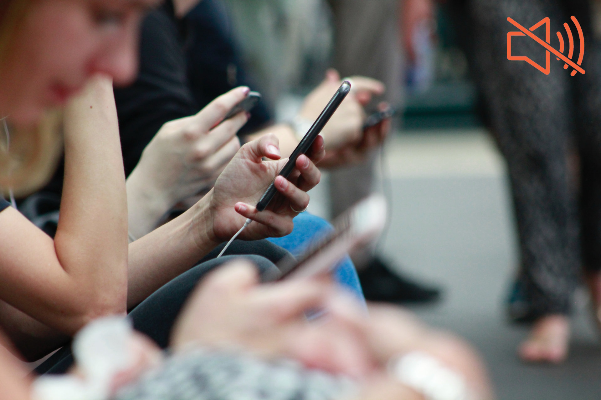 Smartphone held in a public place